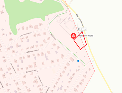 Земельный участок для размещения объекта торгово-бытового назначения с помещениями общественного питания по ул. Нововиленской в районе бывшей д. Зацень.